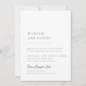 Eenvoudige moderne kalligrafie Script Witte bruilo Kaart (Voorkant)