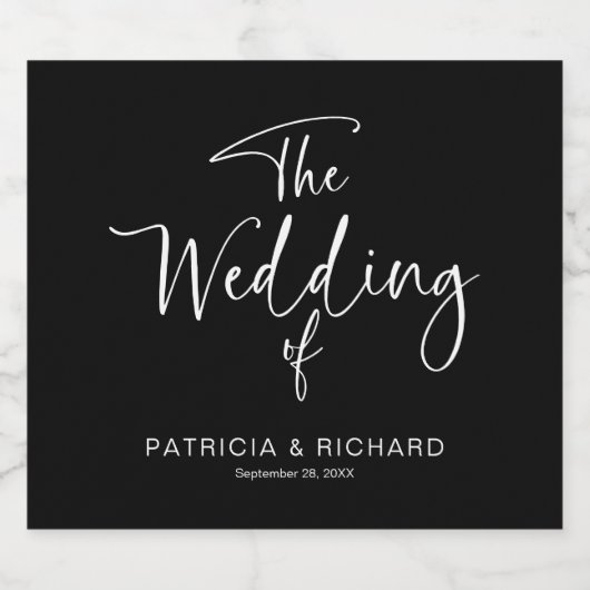 Eenvoudige moderne kalligrafie sparkling wijnetiket (Enkel label)