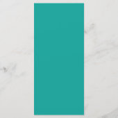 Eenvoudige moderne kalligrafie Turquoise Menu (Achterkant)