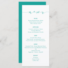 Eenvoudige moderne kalligrafie Turquoise Menu