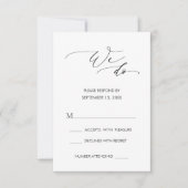 Eenvoudige moderne kalligrafie We doen bruiloft RS RSVP Kaartje (Voorkant)
