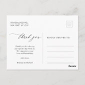 Eenvoudige moderne kalligrafie Weddenschap Bedankt Briefkaart (Achterkant)