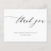 Eenvoudige moderne kalligrafie Weddenschap Bedankt Briefkaart (Voorkant)