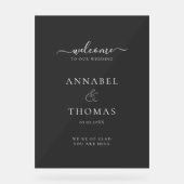 Eenvoudige moderne kalligrafie "Welkom" bruiloft Acryl Bord (Voorkant)