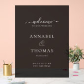 Eenvoudige moderne kalligrafie "Welkom" bruiloft Acryl Bord (Huwelijk)