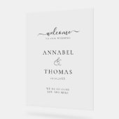 Eenvoudige moderne kalligrafie "Welkom" bruiloft Acryl Bord (Hoek)