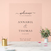 Eenvoudige moderne kalligrafie "Welkom" bruiloft Acryl Bord (Huwelijk)