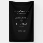 Eenvoudige moderne kalligrafie "Welkom" bruiloft Spandoek (Verticaal)