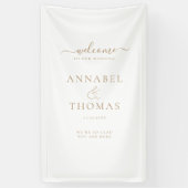 Eenvoudige moderne kalligrafie "Welkom" bruiloft Spandoek (Verticaal)