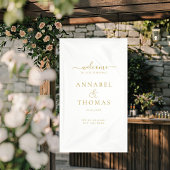 Eenvoudige moderne kalligrafie "Welkom" bruiloft Spandoek