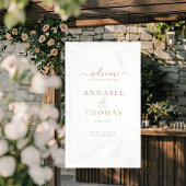 Eenvoudige moderne kalligrafie "Welkom" bruiloft Spandoek