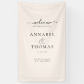 Eenvoudige moderne kalligrafie "Welkom" bruiloft Spandoek (Verticaal)