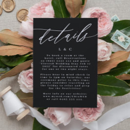 Eenvoudige moderne kalligrafie White en Black Wedd RSVP Kaartje