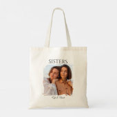 Eenvoudige moderne kalligrafie Zusters Foto Tote Bag (Achterkant)