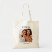 Eenvoudige moderne kalligrafie Zusters Foto Tote Bag (Voorkant)