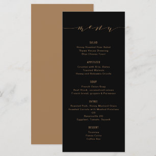 Eenvoudige moderne kalligrafie zwart en brons menu
