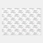 Eenvoudige moderne kalligrafiesholiday-opbergblade inpakpapier vel (Voorkant 3)