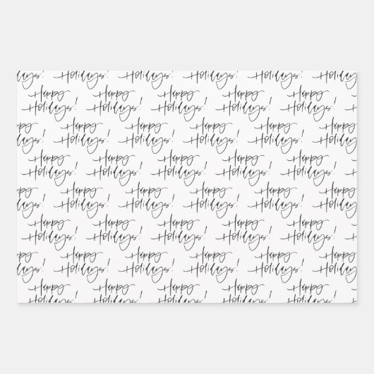 Eenvoudige moderne kalligrafiesholiday-opbergblade inpakpapier vel (Voorkant 3)