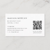 Eenvoudige moderne kapper QR-code Visitekaartje (Achterkant)