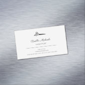 Eenvoudige Moderne Kappersschaar Haarstylist Magnetisch Visitekaartje (Voorbeeld)