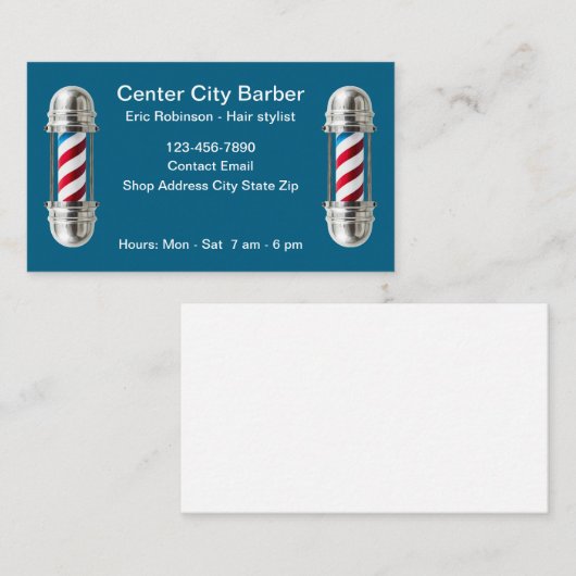 Eenvoudige moderne kapperswinkel Visitekaartjes (Voorkant / Achterkant)