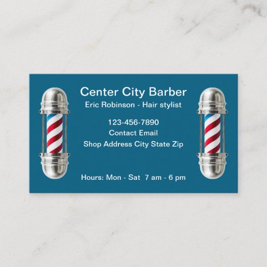 Eenvoudige moderne kapperswinkel Visitekaartjes (Voorkant)