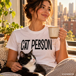Eenvoudige Moderne Kattenpersoon Typografie Katten T-shirt