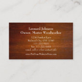 Eenvoudige moderne kerry carpentry constructie visitekaartje (Achterkant)