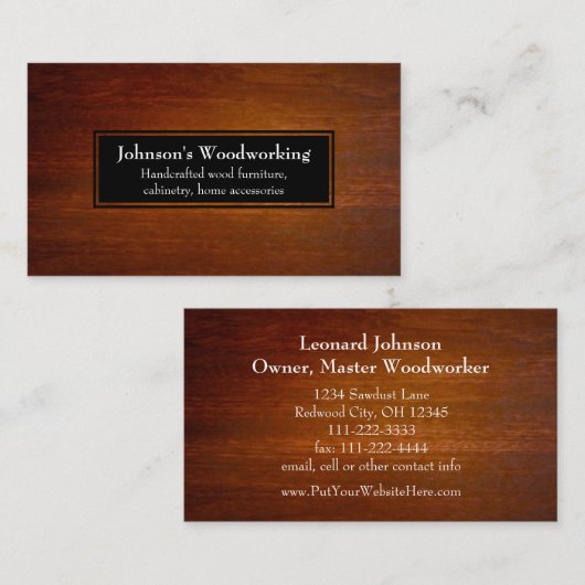 Eenvoudige moderne kerry carpentry constructie visitekaartje (Voorkant / Achterkant)