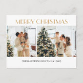 Eenvoudige moderne kerst familie twee foto feestdagenkaart (Voorkant)