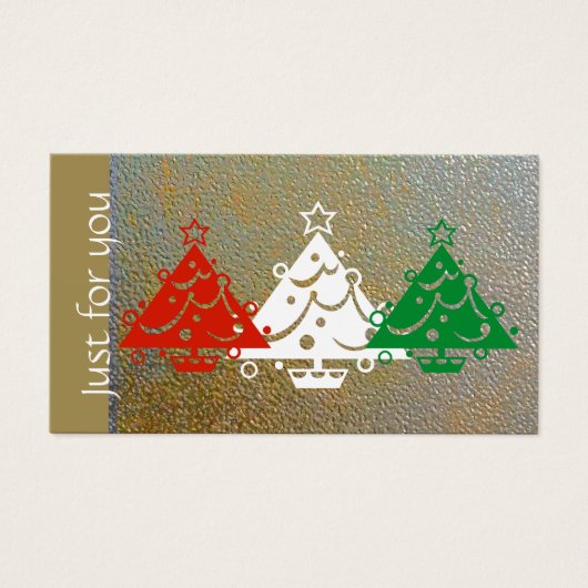 Eenvoudige Moderne Kerst Rood Groen Goud Gift Kaar Visitekaartje (Voorkant)