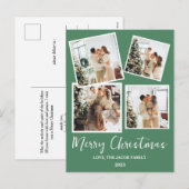 Eenvoudige moderne kerstboom familie 4 Foto Feestdagenkaart (Voorkant / Achterkant)