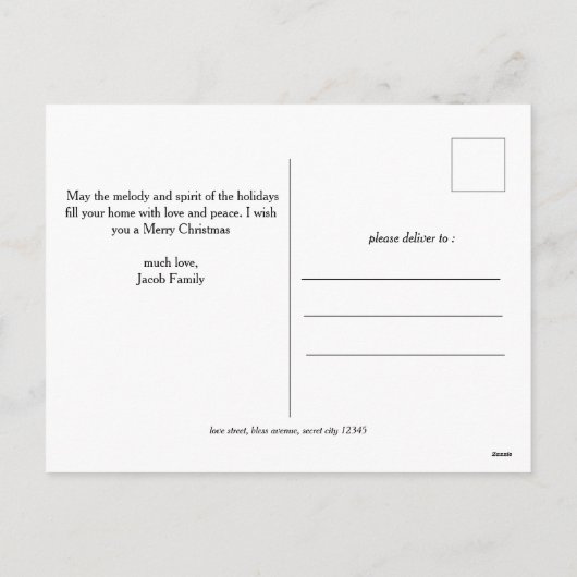 Eenvoudige moderne kerstboom familie 4 Foto Feestdagenkaart (Achterkant)