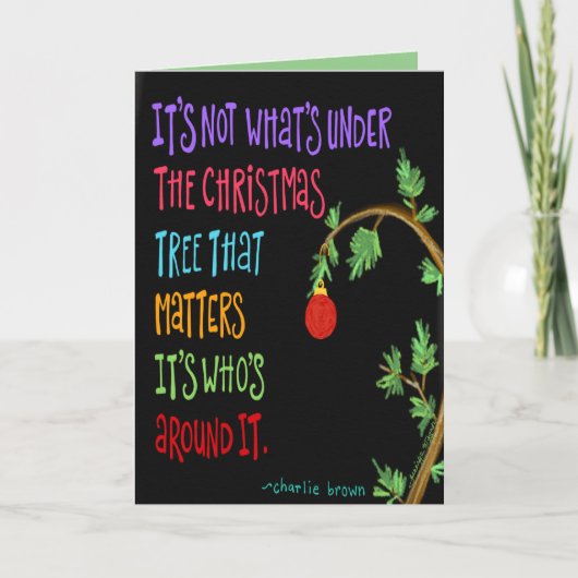 Eenvoudige moderne kerstboom Quote Liefde Kaart (Voorkant)