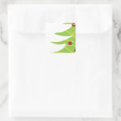 Eenvoudige moderne kerstboom vierkante sticker (Tas)