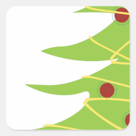 Eenvoudige moderne kerstboom vierkante sticker
