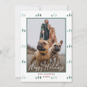 Eenvoudige, moderne kerstboomfoto Prettige feestda Feestdagenkaart (Voorkant)