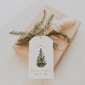 Eenvoudige, moderne kerstboomvakantie cadeaulabel