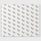 Eenvoudige moderne kerstbotanische feestdag cadeaupapier (Vlak)