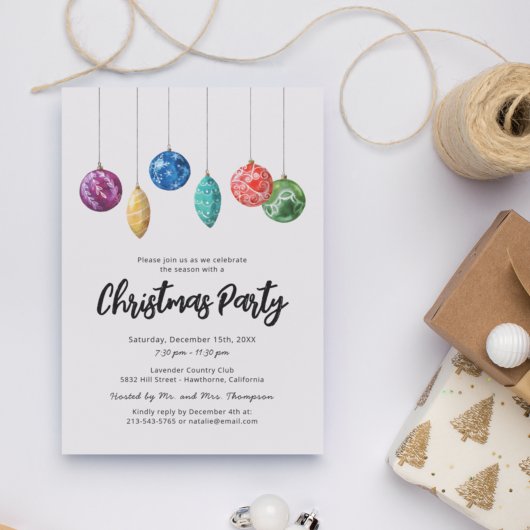 Eenvoudige moderne kerstfeest uitnodiging