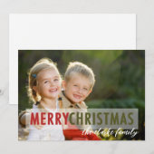 Eenvoudige moderne kerstfoto feestdagenkaart (Voorkant / Achterkant)
