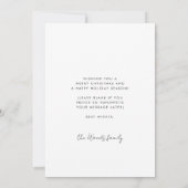 Eenvoudige moderne kerstfoto feestdagenkaart (Achterkant)