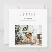 Eenvoudige, moderne kerstfoto | Joyful Holiday (Voorkant)