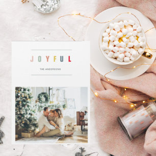 Eenvoudige, moderne kerstfoto   Joyful Holiday