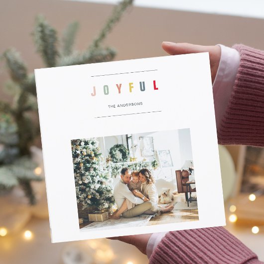 Eenvoudige, moderne kerstfoto | Joyful Holiday