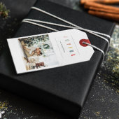 Eenvoudige, moderne kerstfoto | Joyful Holiday Cadeaulabel