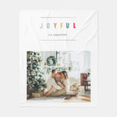 Eenvoudige, moderne kerstfoto | Joyful Holiday Fleece Deken (Voorkant)