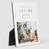 Eenvoudige, moderne kerstfoto | Joyful Holiday Fotoplaat (Zijkant)