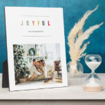 Eenvoudige, moderne kerstfoto | Joyful Holiday Fotoplaat<br><div class="desc">Eenvoudige,  moderne kerstfoto | Joyful Holiday</div>