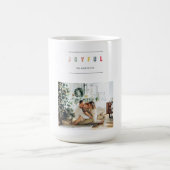 Eenvoudige, moderne kerstfoto | Joyful Holiday Koffiemok (Center)